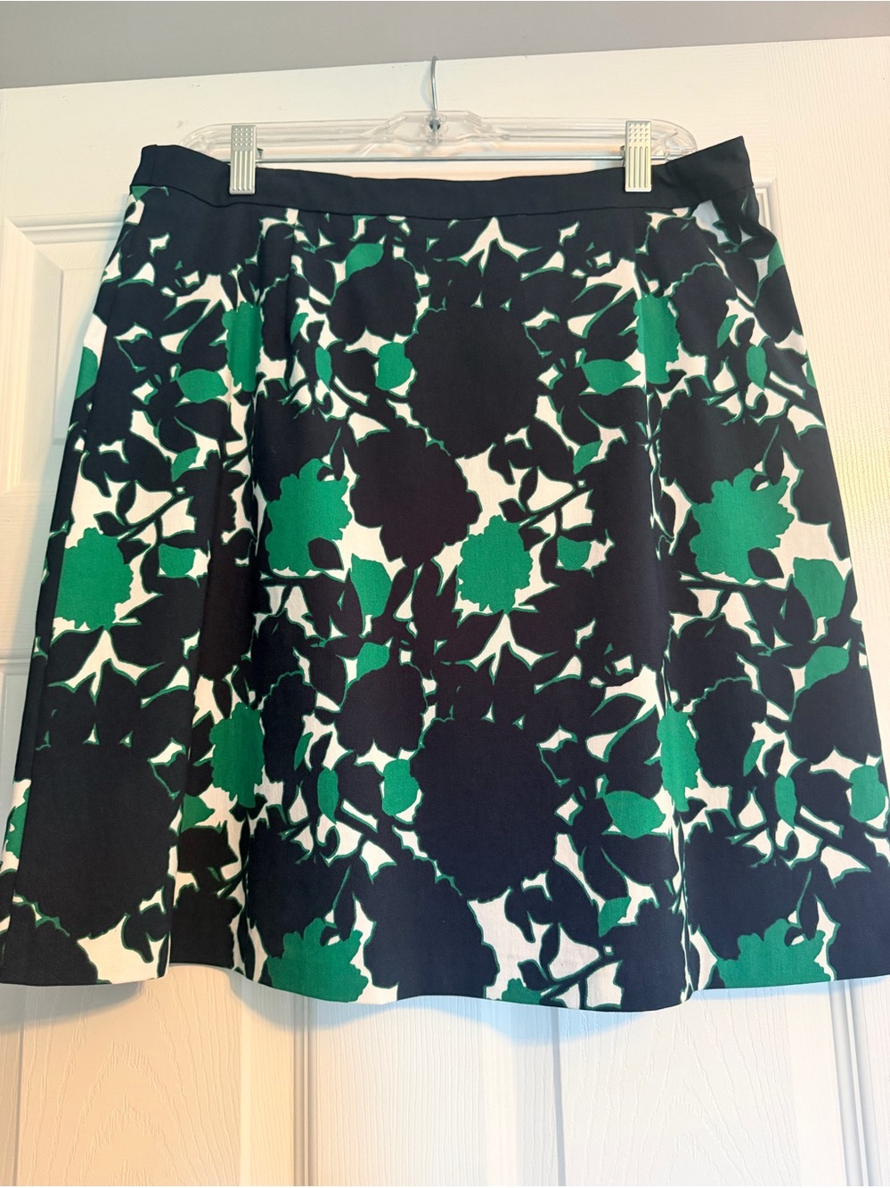 Women's Green and Blue Floral A-Line Skirt